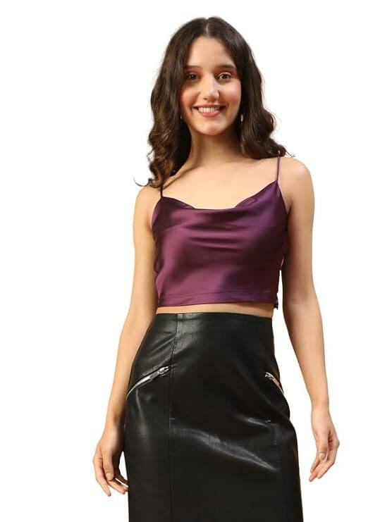 Xolloxo Women Satin Crop Top