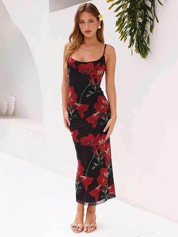 Baesd Floral Printed Maxi Dress Baesd Floral Printed Maxi Dress