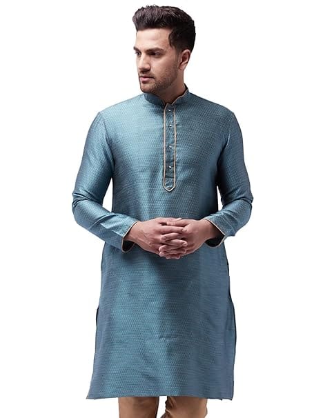 VASTRAMAY Silk Blend Banarasi Kurta