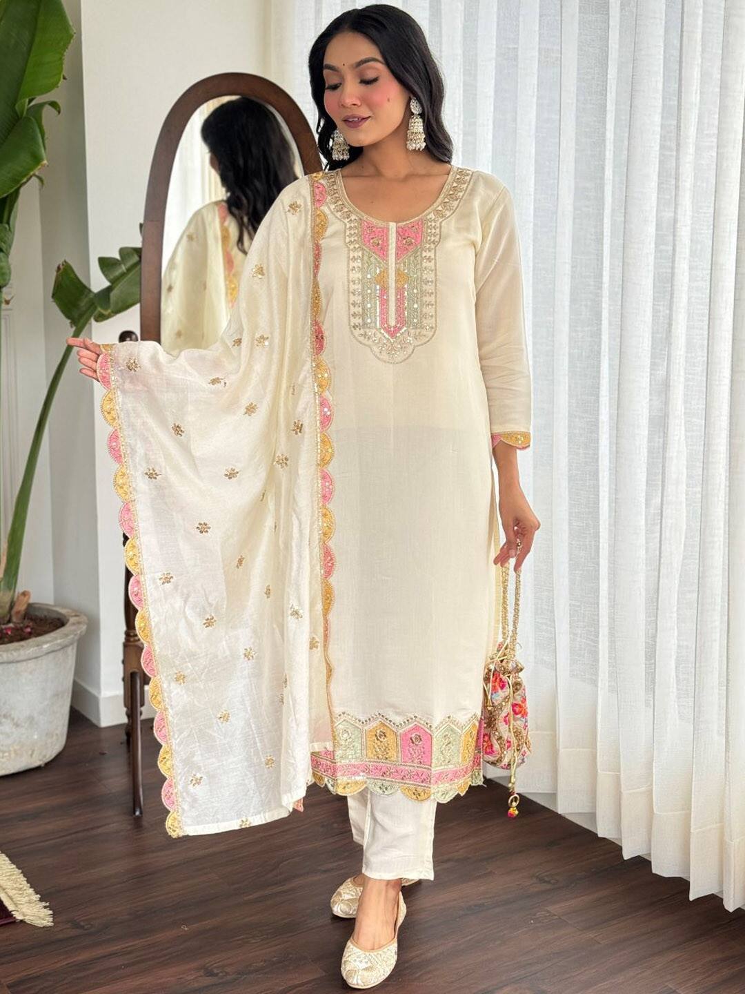 FoxDX Silk Blend Kurti Trousers set FoxDX Silk Blend Kurti Trousers set