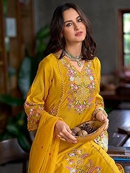 Indo Era Women Ethnic Motifs Embroidered Regular Mirror Work Kurta with Trousers & With Dupatta Indo Era Women Ethnic Motifs Embroidered Regular Mirror Work Kurta with Trousers & With Dupatta