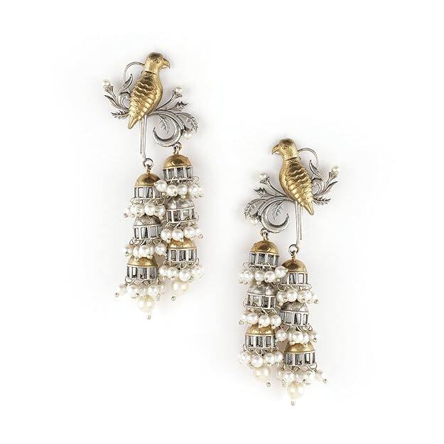 Rubans Dual-Plated Oxidised Long Tree Motif Jhumka Rubans Dual-Plated Oxidised Long Tree Motif Jhumka