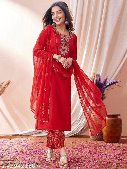 PHYSIL Sequinned Kurta with Pyjamas &amp; Dupatta