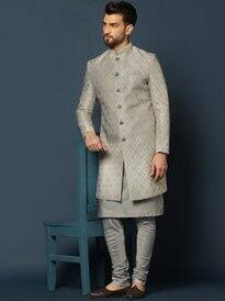 KISAH Woven-Design Sherwani Set KISAH Woven-Design Sherwani Set