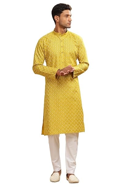 BE ACTIVE Full Sleeve Cotton Kurta