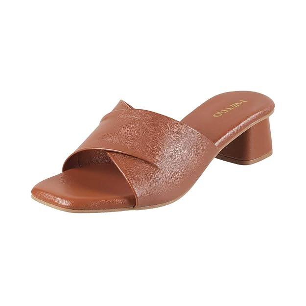 Metro Women’s Round Toe Open Back Block Heels Sandals