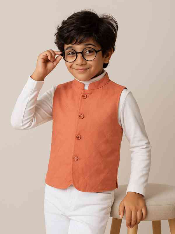  TALES &amp; STORIES Boys Woven Design Regular Fit Waistcoat