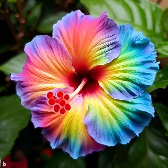 Rainbow Hibiscus" hybrid - 1 Healthy Live Super Early Flower Plant' Hight 1-2 feet