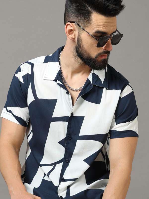 HERE&amp;NOW Men Slim Fit Printed Casual Shirt