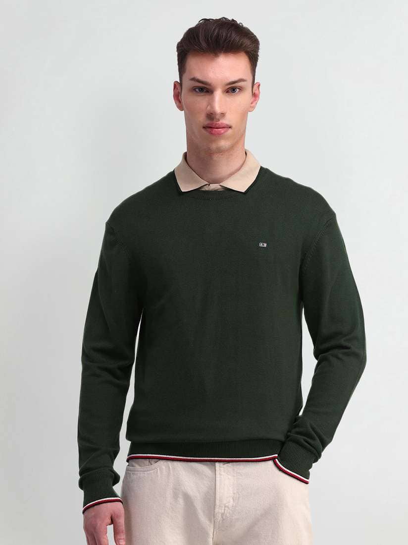 Arrow Sport Men Cotton Round Neck Sweater