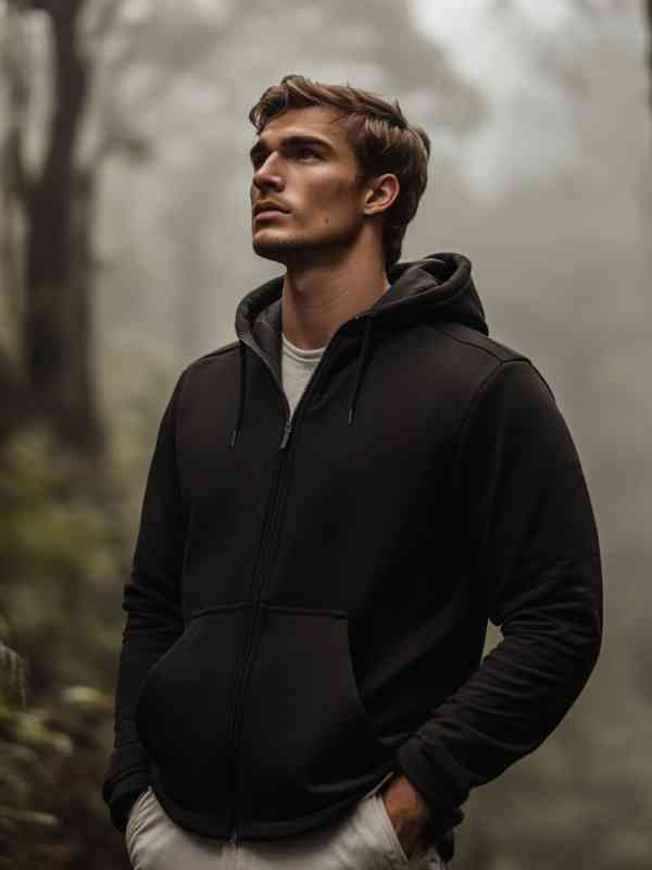 Nobero Zipper Hooded Sweatshirt