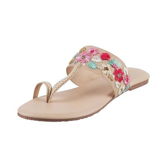 Metro Women’s Floral Kolhapuri Chappal