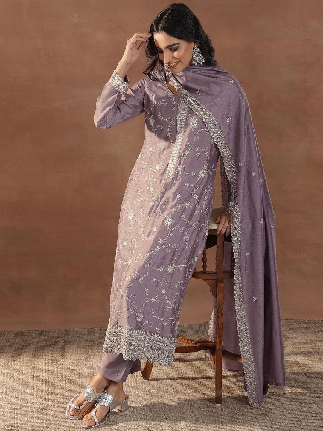 Libas Floral Embroidered Kurta Set