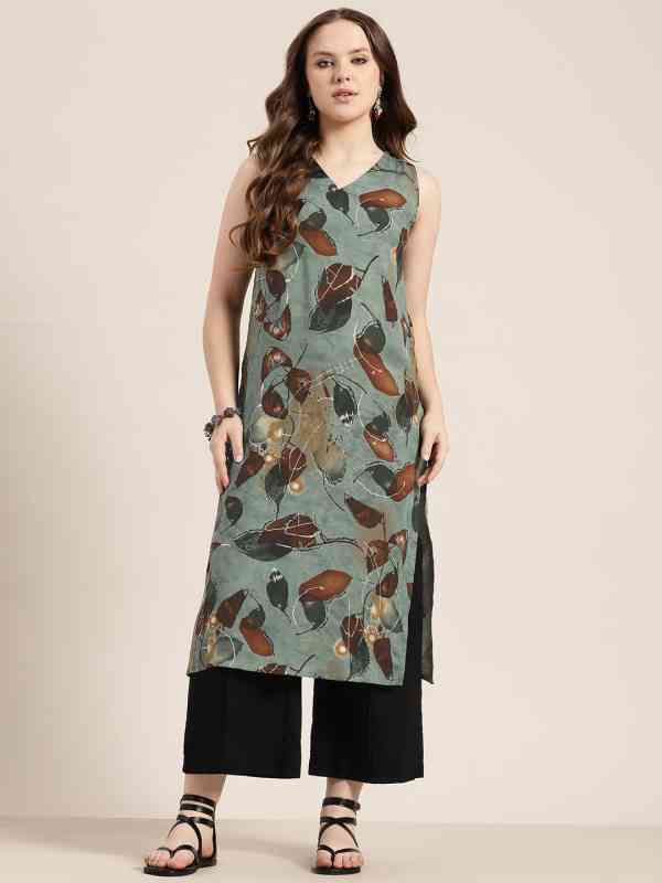 Here&Now Printed Straight Kurta Here&Now Printed Straight Kurta