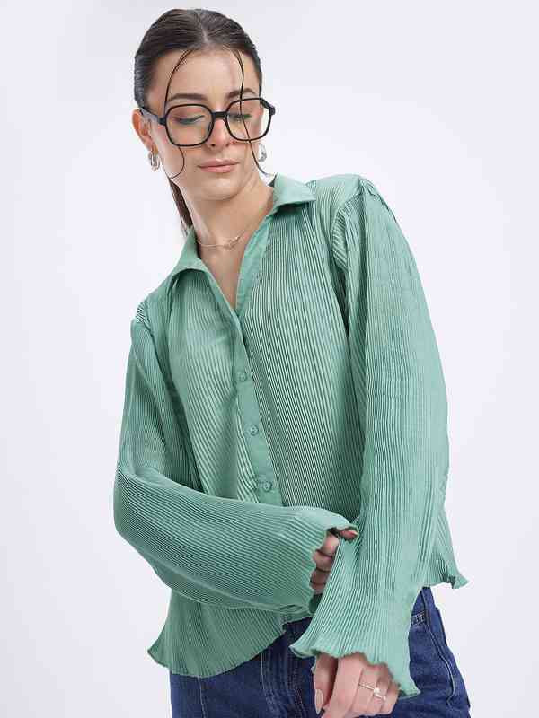 Glitchez Flared Sleeve Shirt