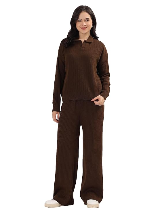 Kvetoo Ribbed Knit Tracksuit Pajama Set