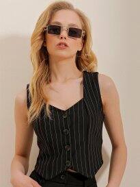 Trend Alacati Stili Striped Slim-Fit Waistcoat
