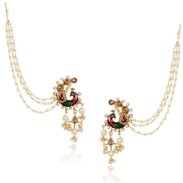 Shining Diva Gold Plated Pearl Earrings