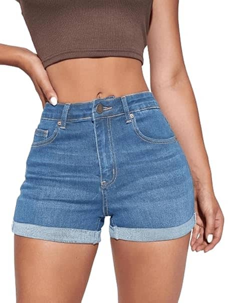 Aahwan Denim Cuffed Hem Shorts Aahwan Denim Cuffed Hem Shorts