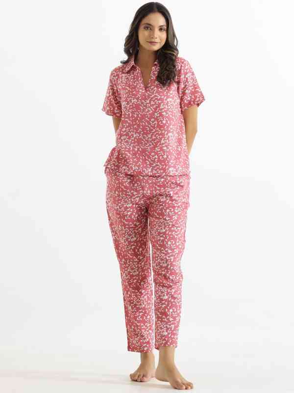 Sanskrutihomes Printed Pure Cotton Night Suit Sanskrutihomes Printed Pure Cotton Night Suit