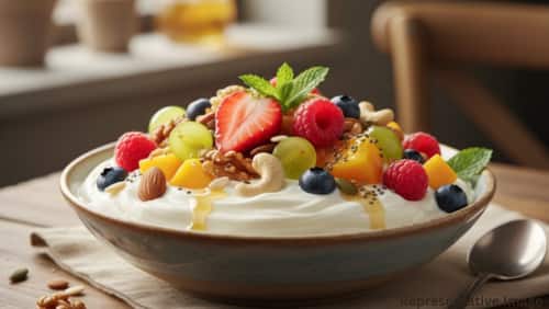 Fruits and Nuts Greek Yogurt.