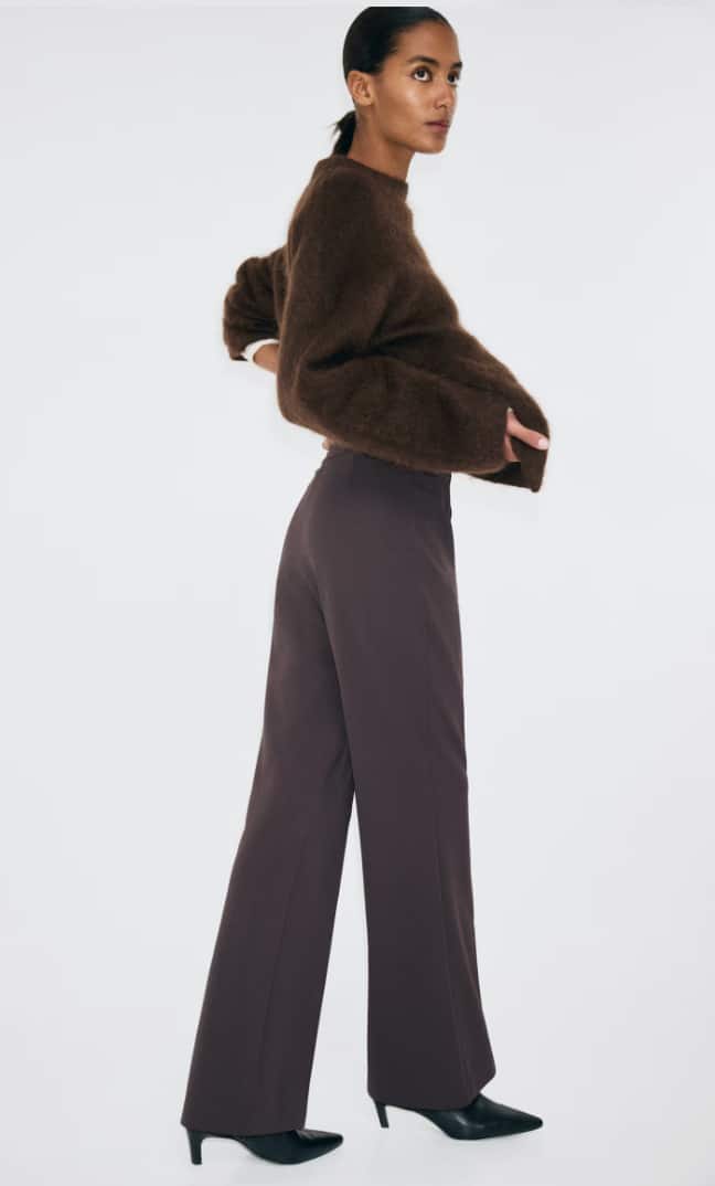 Bootcut crease-front trousers