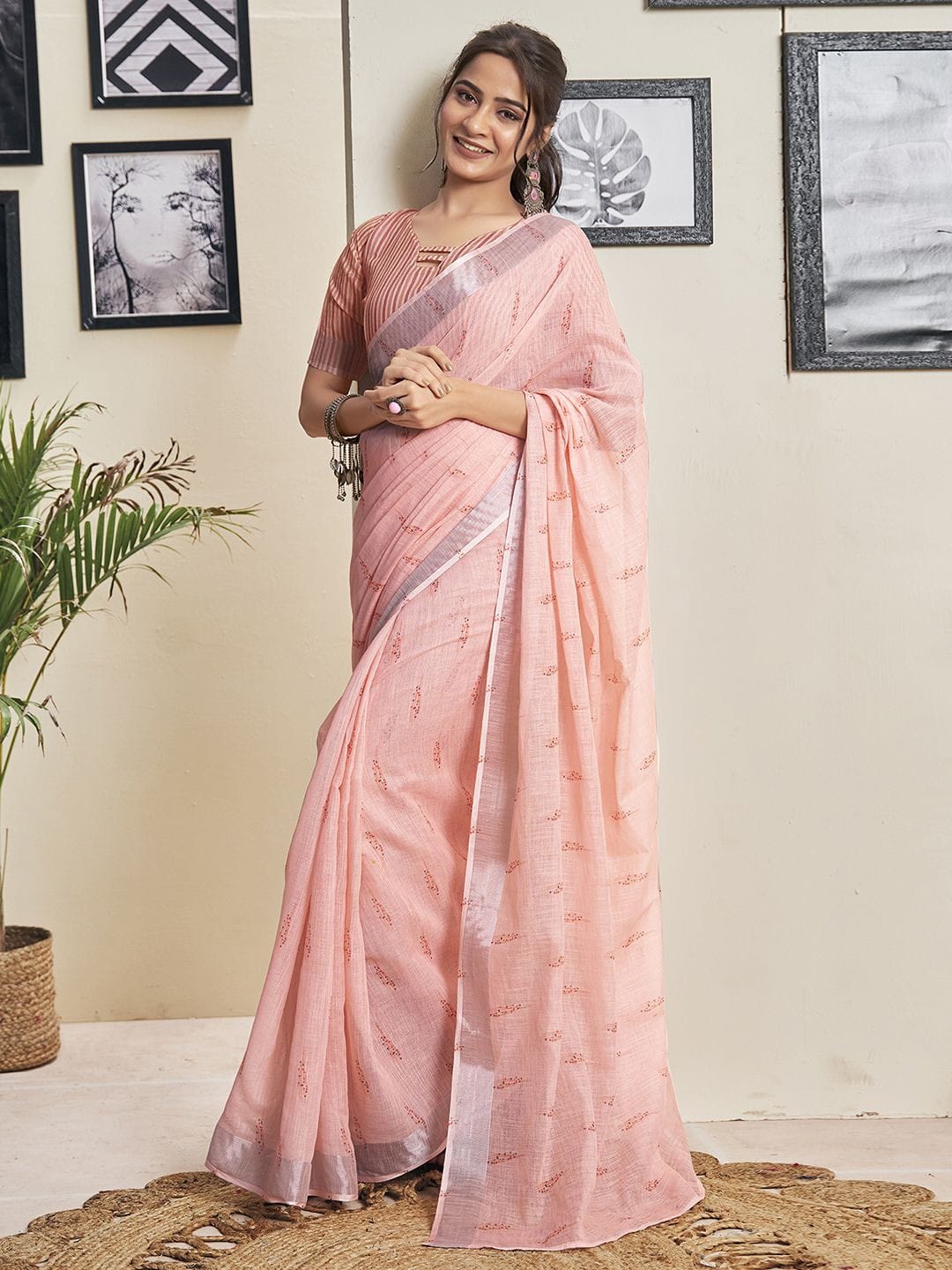 Satrani: Ethnic Motifs Woven Design Ready to Wear Saree