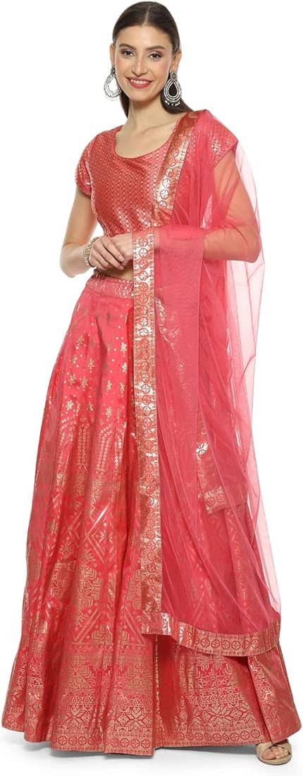  Biba Women Tafetta Silk Readymade Lehenga Choli Set