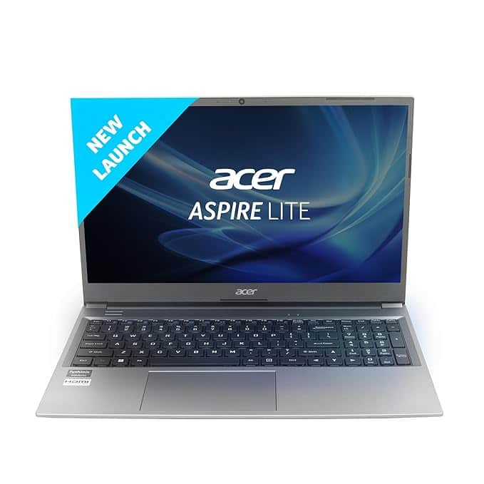 Acer Aspire Lite 12th Gen Intel Core i3-1215U Premium Metal Laptop (Windows 11 Home/8 GB RAM/512GB SSD) AL15-52, 39.62cm (15.6&quot;) Full HD Display, Metal Body, Steel Gray, 1.59 Kg