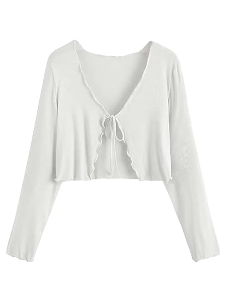 Generic Cropped Tie-Front Shrug Cardigan Generic Cropped Tie-Front Shrug Cardigan