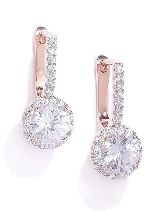 Zaveri Pearls Rose Gold Earrings Zaveri Pearls Rose Gold Earrings