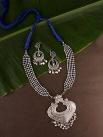 Ozanoo Silver-Plated Ball Chain Necklace Set