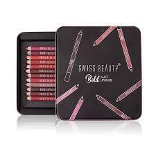  SWISS BEAUTY Set of 12 Bold Matt Lip Liners