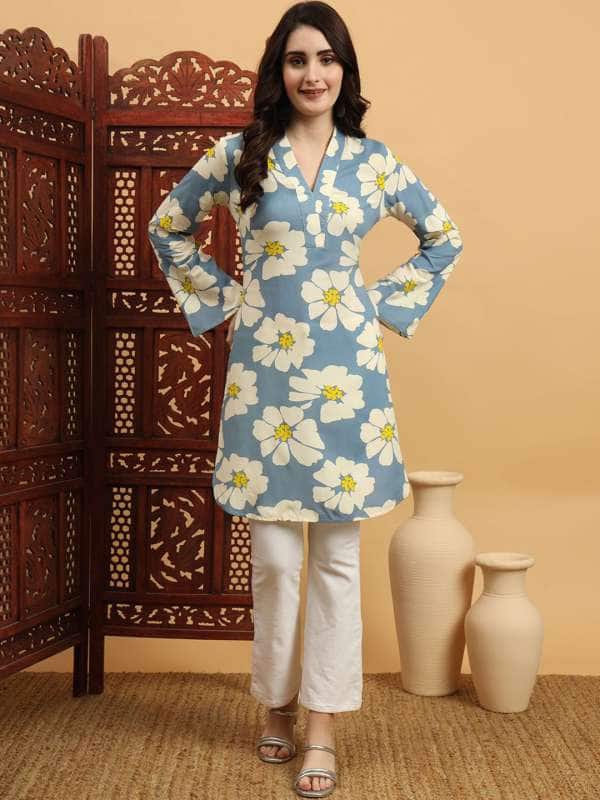 Anouk Rustic Floral Printed Flared Sleeves Kurta Anouk Rustic Floral Printed Flared Sleeves Kurta