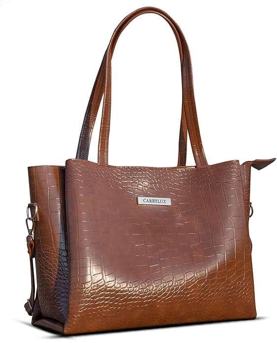 Carrylux Large Capacity Croco Pattern Tote Bags 