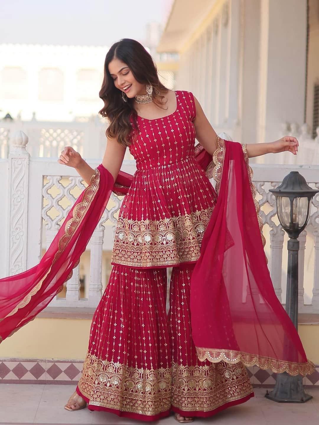 Kedar Fab Embroidered Thread Work Kurta