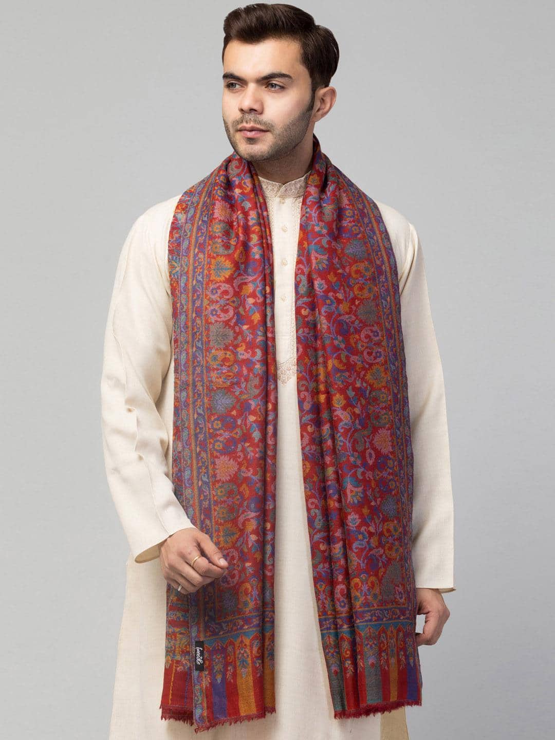 NEW Tweedle Men Woven Design Floral Stole NEW Tweedle Men Woven Design Floral Stole