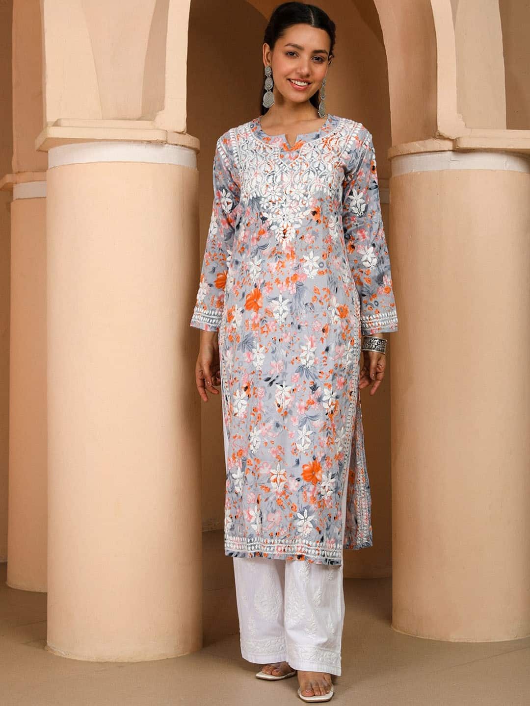 House of Chikankari: Chikankari Printed Kurta