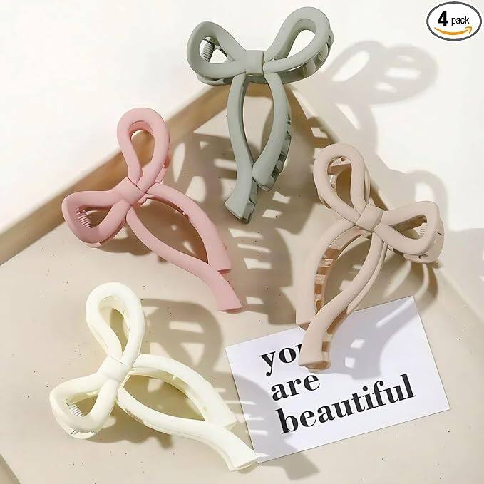Chictresses 4pcs Bow Shape Claw Clips Chictresses 4pcs Bow Shape Claw Clips