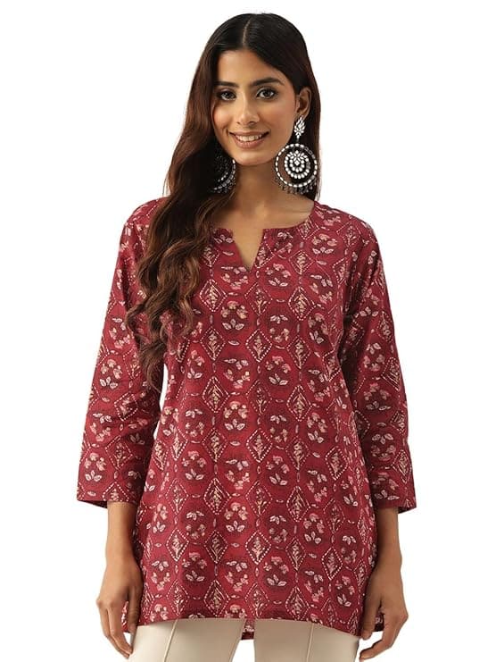 Feranoid V-Neck Short Straight Kurti Feranoid V-Neck Short Straight Kurti