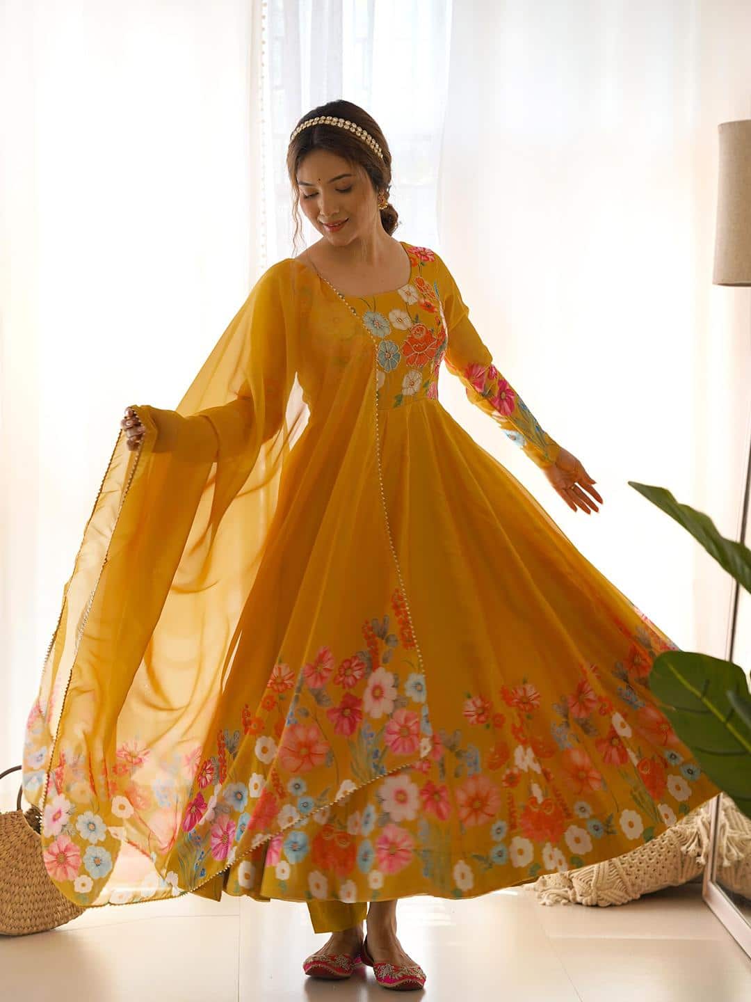 N.B.F Fashion Printed Kurti With Dupatta Set