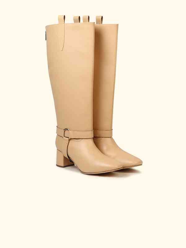Yoho Women Leather Finish Detachable Winter Boots
