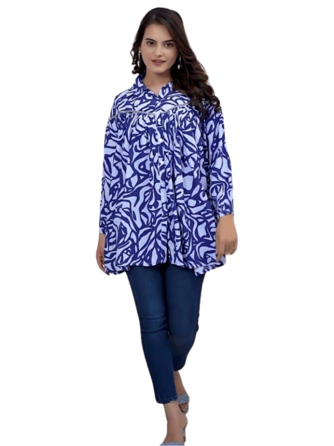 NG Creation Women Rayon Printed Short Kurta