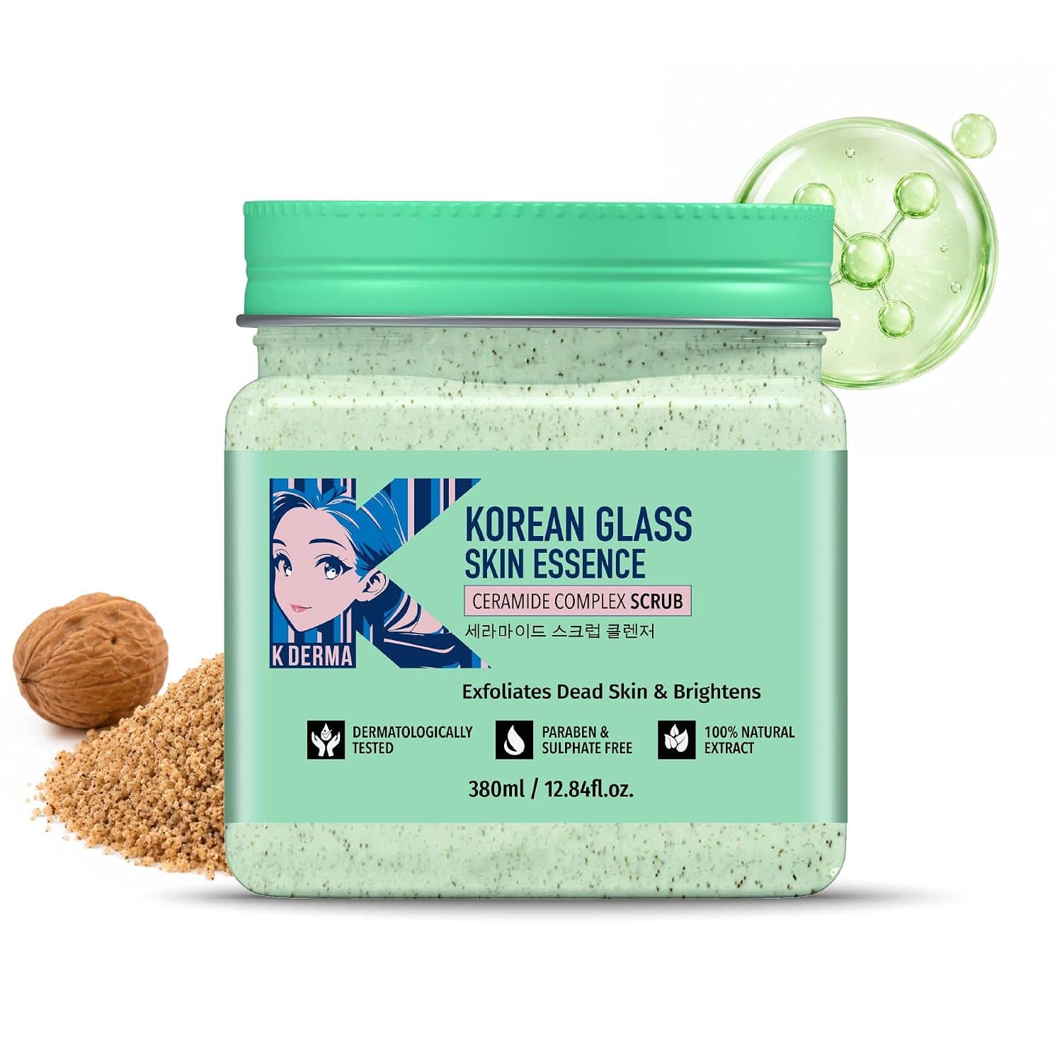 DR.RASHEL Korean Glass Skin Essence, Rice Water &amp; Ceramide Face &amp; Body Scrub 
