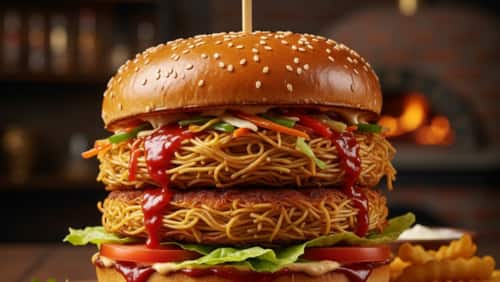 Hakka Noodles Burger