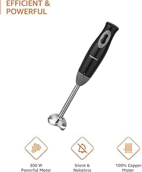 AmazonBasics 300W Hand Blender with Stainless Steel Stem