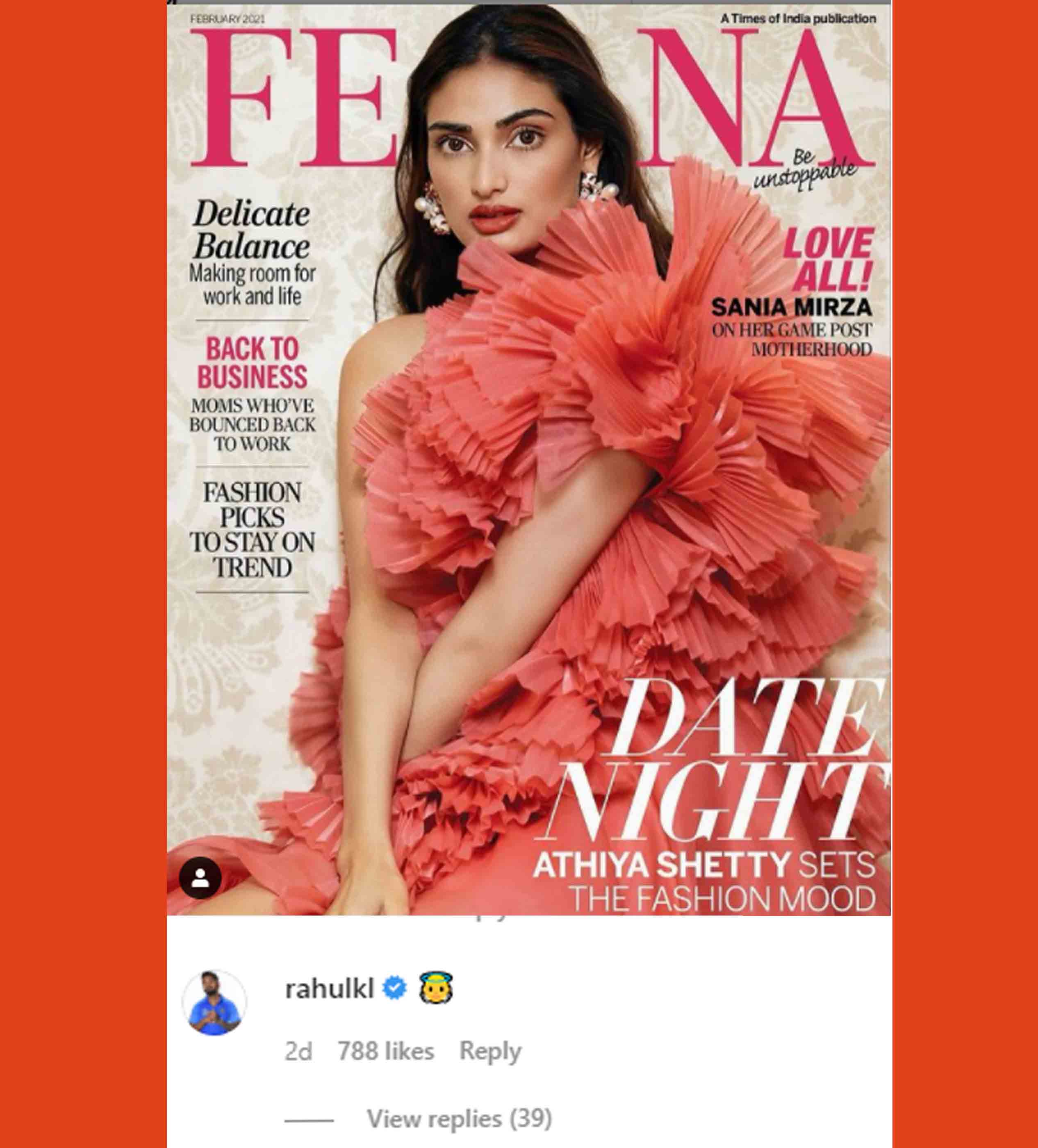Cricketer Kl Rahul Has This To Say About Athiya Shetty S Newest Journal Cowl Look Leaves Followers Gushing People News Latestbollywood