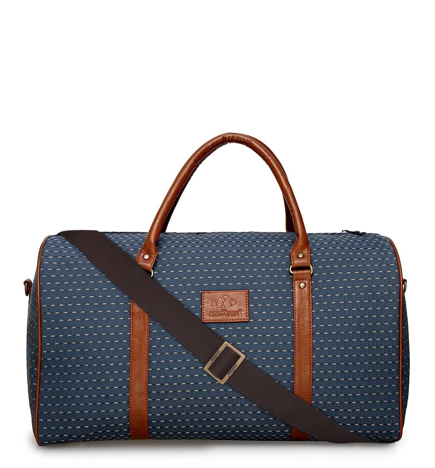 The Clownfish Tapestry Fabric 42 Ltr Cabin Luggage Travel Duffle Bag (Blue) The Clownfish Tapestry Fabric 42 Ltr Cabin Luggage Travel Duffle Bag (Blue)