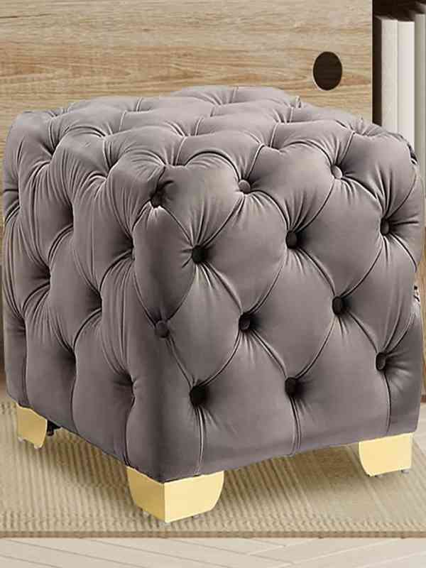 DOE BUCK Wood Velvet Square Ottomans DOE BUCK Wood Velvet Square Ottomans
