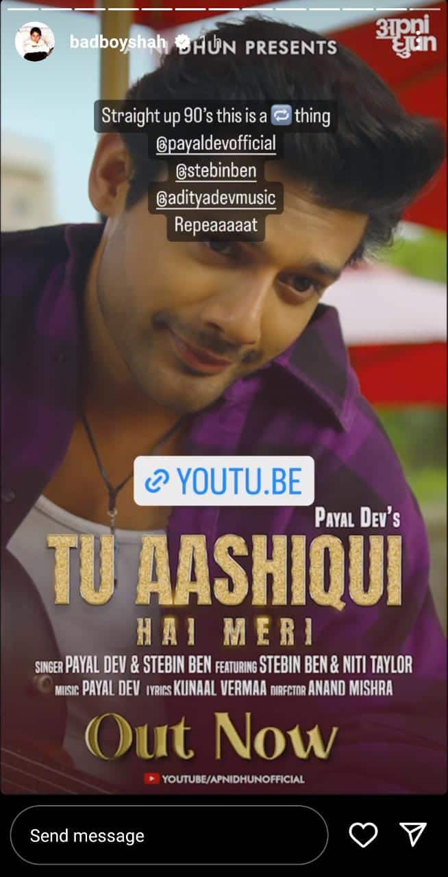 Badshahs New Favourite Song Is Stebin Bens Latest Tu Aashiqui Hai Meri People News Zee News
